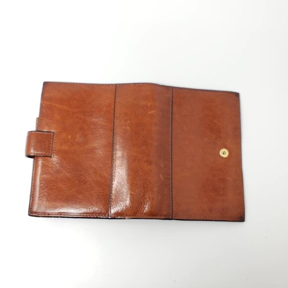 Tumi Travel Wallet Passport Card Holder Genuine Brown Leather Organizer Case 5.5 - Picture 6 of 7